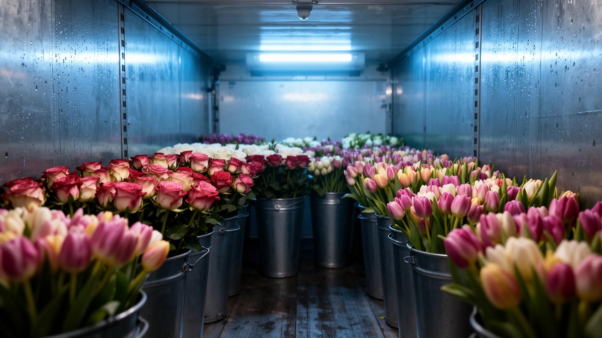 Trasporto refrigerato di fiori freschi