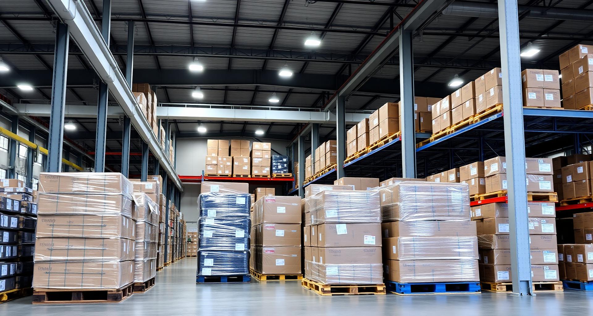 Magazzino doganale Docks Nord con pallet stoccati